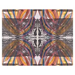 Mixed Media Symmetry Double Sided Flano Blanket (medium)  by kaleidomarblingart