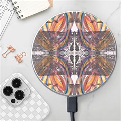 Mixed Media Symmetry Wireless Charger by kaleidomarblingart