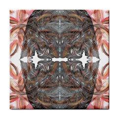 Painted Symmetry Tile Coaster by kaleidomarblingart