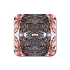 Painted Symmetry Rubber Coaster (square)  by kaleidomarblingart