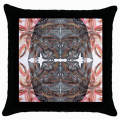 Painted Symmetry Throw Pillow Case (black) by kaleidomarblingart