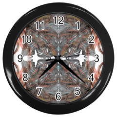 Painted Symmetry Wall Clock (black) by kaleidomarblingart