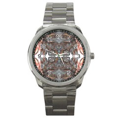 Painted Symmetry Sport Metal Watch by kaleidomarblingart