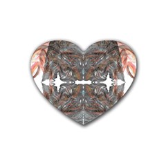 Painted Symmetry Heart Coaster (4 Pack)  by kaleidomarblingart