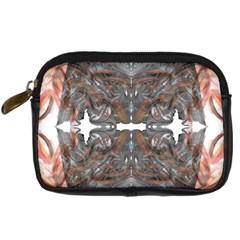 Painted Symmetry Digital Camera Leather Case by kaleidomarblingart