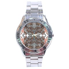 Painted Symmetry Stainless Steel Analogue Watch by kaleidomarblingart