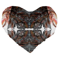 Painted Symmetry Large 19  Premium Heart Shape Cushions by kaleidomarblingart