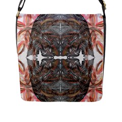 Painted Symmetry Flap Closure Messenger Bag (l) by kaleidomarblingart