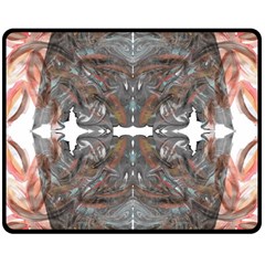 Painted Symmetry Double Sided Fleece Blanket (medium)  by kaleidomarblingart