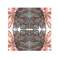 Painted Symmetry Small Satin Scarf (square) by kaleidomarblingart