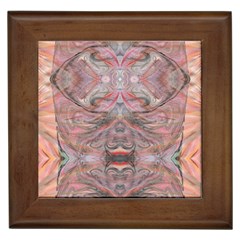 Orange Intricate Framed Tile by kaleidomarblingart