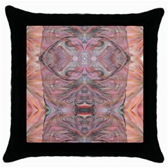 Orange Intricate Throw Pillow Case (black) by kaleidomarblingart