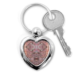 Orange Intricate Key Chain (heart) by kaleidomarblingart