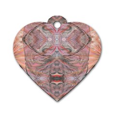 Orange Intricate Dog Tag Heart (one Side) by kaleidomarblingart