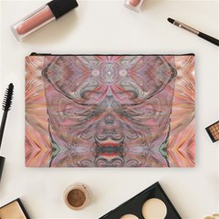 Orange Intricate Cosmetic Bag (large) by kaleidomarblingart