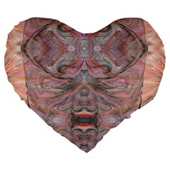 Orange Intricate Large 19  Premium Heart Shape Cushions by kaleidomarblingart