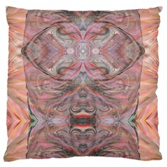 Orange Intricate Large Flano Cushion Case (two Sides) by kaleidomarblingart