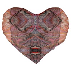 Orange Intricate Large 19  Premium Flano Heart Shape Cushions by kaleidomarblingart