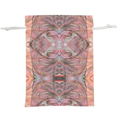 Orange Intricate  Lightweight Drawstring Pouch (xl) by kaleidomarblingart