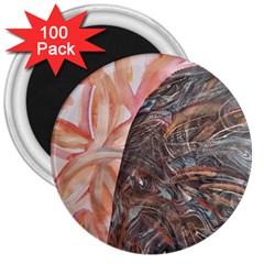 Painted Petals 3  Magnets (100 Pack) by kaleidomarblingart