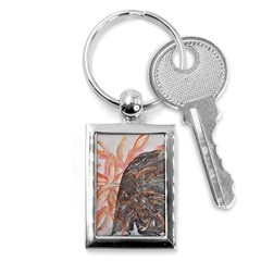 Painted Petals Key Chain (rectangle) by kaleidomarblingart