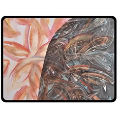 Painted Petals Fleece Blanket (large)  by kaleidomarblingart