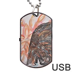 Painted Petals Dog Tag Usb Flash (one Side) by kaleidomarblingart