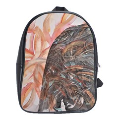 Painted Petals School Bag (xl) by kaleidomarblingart