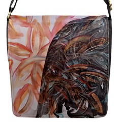 Painted Petals Flap Closure Messenger Bag (s) by kaleidomarblingart