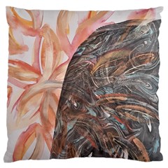 Painted Petals Large Flano Cushion Case (one Side) by kaleidomarblingart