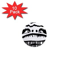 Creepy Monster Black And White Close Up Drawing 1  Mini Magnet (10 Pack)  by dflcprintsclothing