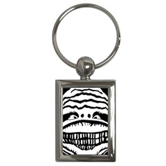 Creepy Monster Black And White Close Up Drawing Key Chain (rectangle) by dflcprintsclothing