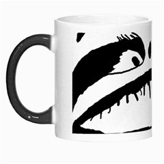 Creepy Monster Black And White Close Up Drawing Morph Mugs by dflcprintsclothing