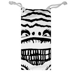 Creepy Monster Black And White Close Up Drawing Jewelry Bag by dflcprintsclothing