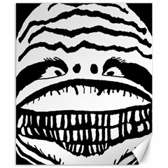 Creepy Monster Black And White Close Up Drawing Canvas 8  X 10  by dflcprintsclothing