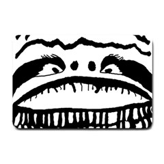 Creepy Monster Black And White Close Up Drawing Small Doormat 