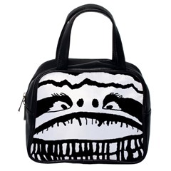 Creepy Monster Black And White Close Up Drawing Classic Handbag (one Side)