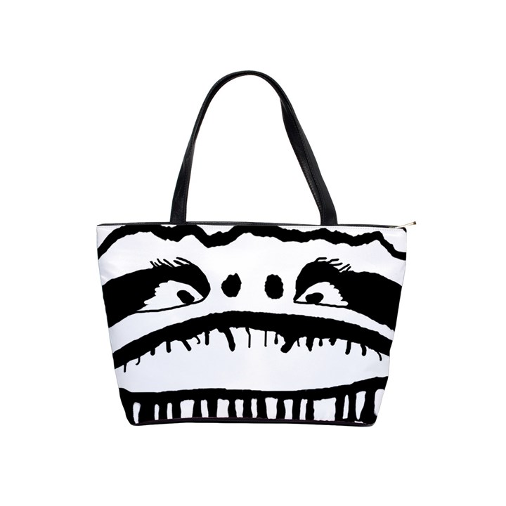 Creepy Monster Black And White Close Up Drawing Classic Shoulder Handbag