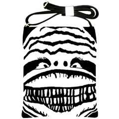 Creepy Monster Black And White Close Up Drawing Shoulder Sling Bag