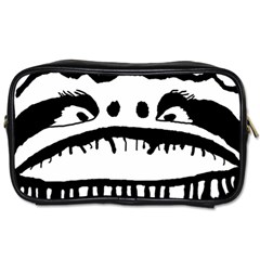 Creepy Monster Black And White Close Up Drawing Toiletries Bag (two Sides)