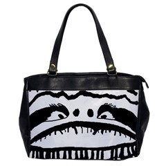 Creepy Monster Black And White Close Up Drawing Oversize Office Handbag by dflcprintsclothing