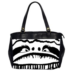 Creepy Monster Black And White Close Up Drawing Oversize Office Handbag (2 Sides) by dflcprintsclothing