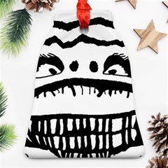 Creepy Monster Black And White Close Up Drawing Bell Ornament (two Sides) by dflcprintsclothing