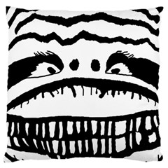 Creepy Monster Black And White Close Up Drawing Large Cushion Case (one Side) by dflcprintsclothing