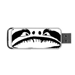 Creepy Monster Black And White Close Up Drawing Portable Usb Flash (one Side) by dflcprintsclothing