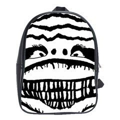 Creepy Monster Black And White Close Up Drawing School Bag (xl) by dflcprintsclothing