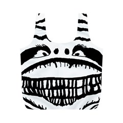 Creepy Monster Black And White Close Up Drawing Full Print Recycle Bag (m) by dflcprintsclothing