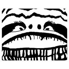 Creepy Monster Black And White Close Up Drawing Double Sided Flano Blanket (medium) 