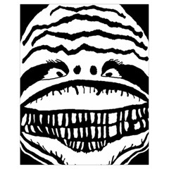 Creepy Monster Black And White Close Up Drawing Drawstring Bag (small)