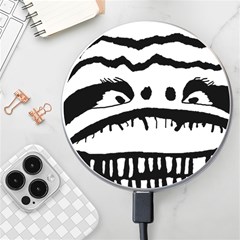 Creepy Monster Black And White Close Up Drawing Wireless Charger by dflcprintsclothing